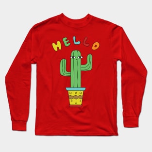 Hello cactus Long Sleeve T-Shirt
